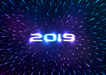 Abstract 2019 New Year Space Background vector image