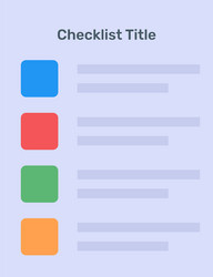 checklist template layout vector image