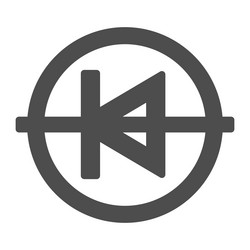 diode in circle icon solid electronics vector image