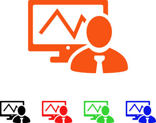 Online trader icon vector