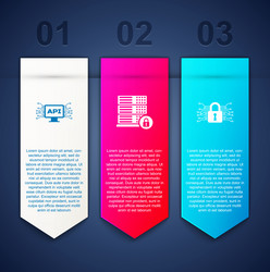 set computer api interface server security vector image