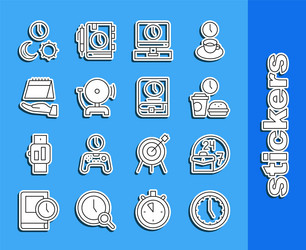 set line clock always busy fast food time vector image