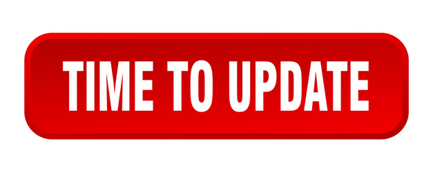 time to update button square 3d vector image