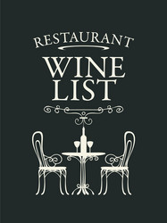 wine list for restaurant with a table vector image
