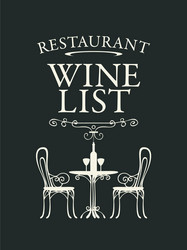 wine list for restaurant with a table vector