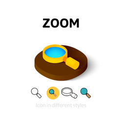 zoom icon in different style vector