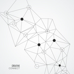 Abstract connection structure with dots and lines vector