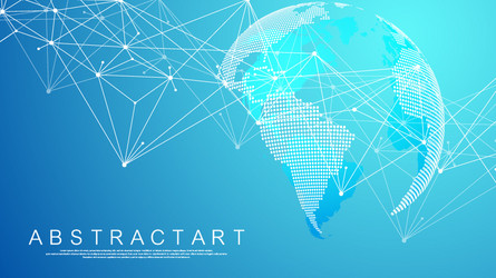 Global network connection concept big data vector