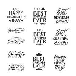 Grandparents Day Hand Lettering Set Vector Image