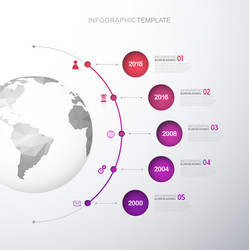 infographic template with five circles and icons vector