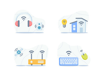 iot internet of things technology simple icon set vector image