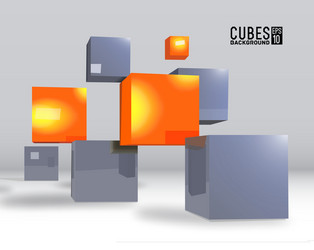 realistic cubes background concept vector