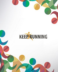 running people set of stylized icons vector