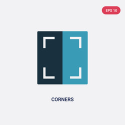 two color corners icon from user interface vector image