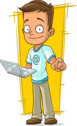 Young Programmer with Laptop vector image