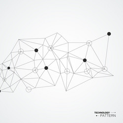 Abstract connection structure with dots and lines vector