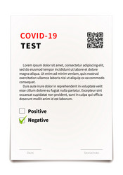 covid19-19 negative test certificate example vector