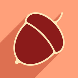 flat with shadow icon and mobile application acorn vector image