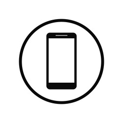 mobile phone flat circular icon isolated vector