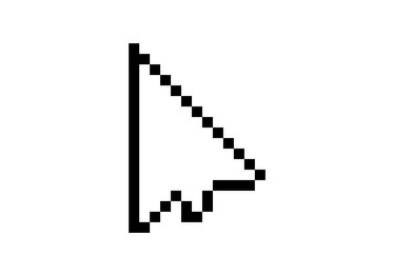 pixelated computer mouse cursor icon in black vector image
