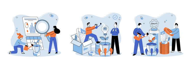 project launch startup initial vector image