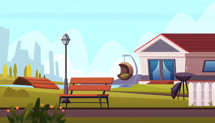 Terrace background village outdoor relax place vector