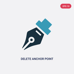 Two color delete anchor point icon from user vector