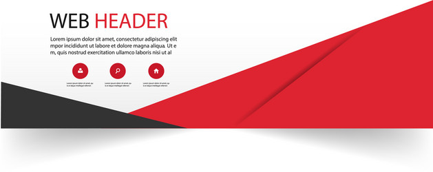 web header abstract black red design image vector image