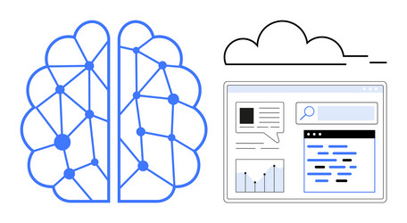 artificial intelligence concept with neural vector image