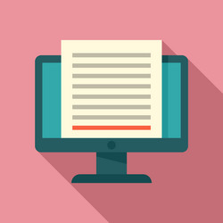 computer summary icon flat style vector image