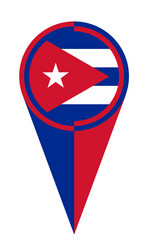 cuba map pointer location flag vector