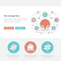 flat line business concept web site header vector image