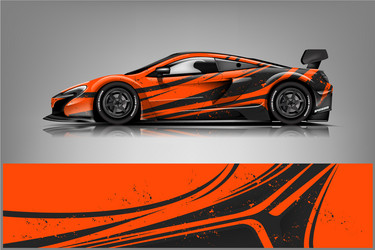 Sport Car Racing Wrap Vector Image