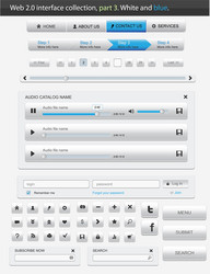 Web Interface Part 3 - Blue & White vector image