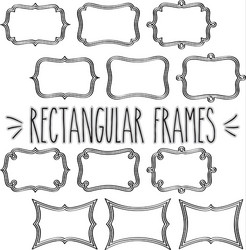 rectangular frame triple outline vector image