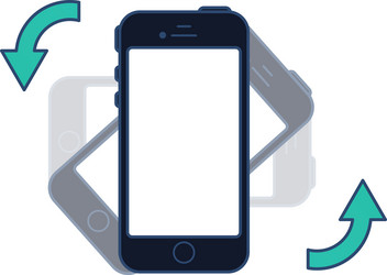 rotate your phone instruction in a flat style vector image