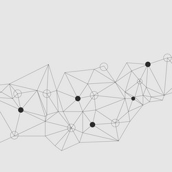 Abstract connection structure with dots and lines vector