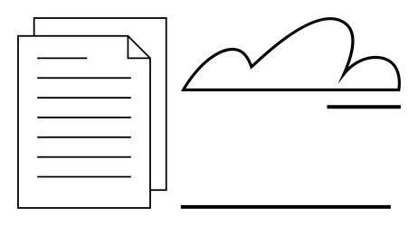 cloud storage for digital documents with paper vector image