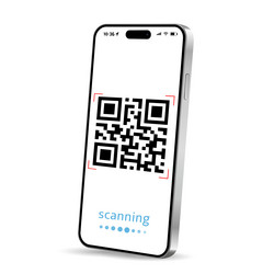 digital mobile smart phone with qr code scanner vector image