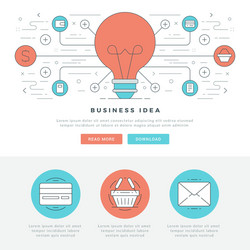 flat line business concept web site header vector image