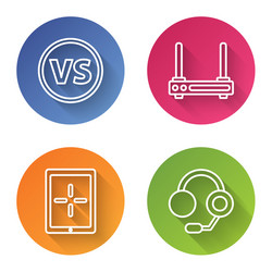 set line vs versus battle router and wi-fi signal vector image