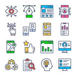 set of user interface icons web design vector image