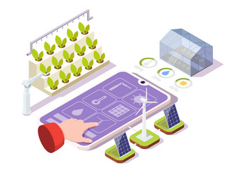 Smart farm isometric flowchart farmer ai Vector Image