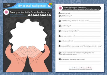 Analyzing your emotions fear hands vector