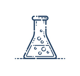 Chemical flask simple linear icon science vector