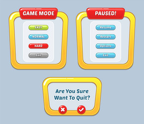 game user interface templates vector image