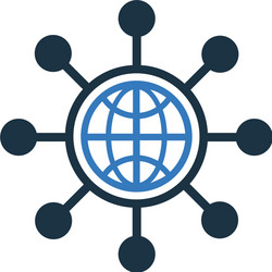 global network web settings icon graphics vector image