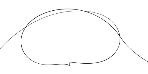 speech bubble continuous one line drawing single vector image
