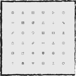 web simple linear icons set vector image