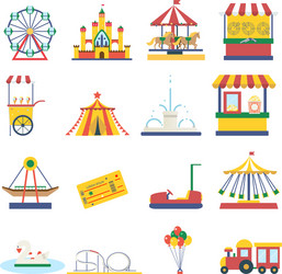 Amusement park flat design Royalty Free Vector Image